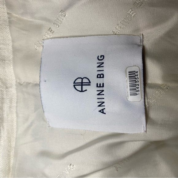 Anine Bing Quinn Oversized Linen Eggshell Blazer XL - Picture 6 of 9